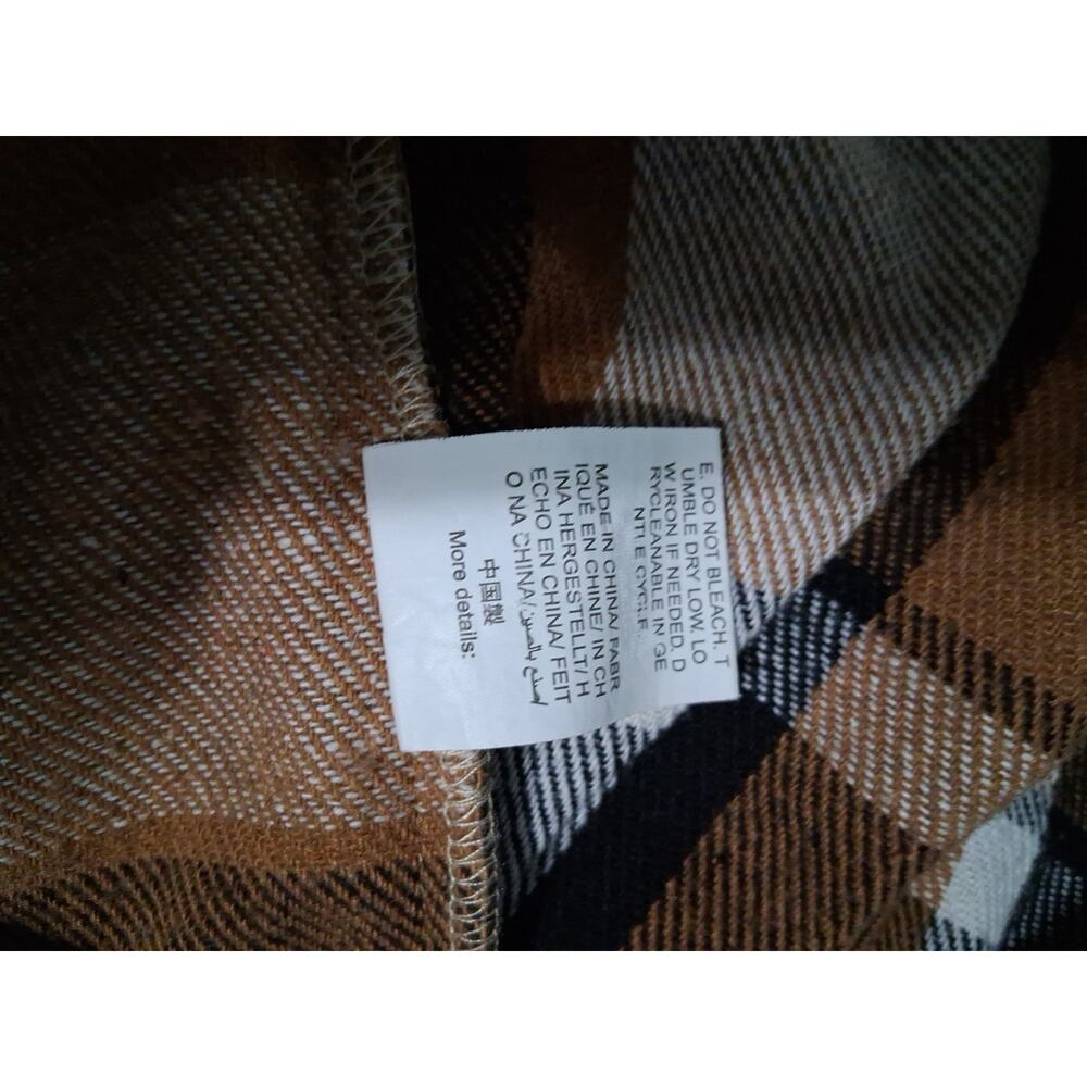 Unbranded Women 3X Brown Plaid Flannel Oversized Button-Up Long Sleeve Shacket - Picture 7 of 7